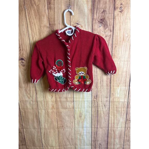 Vintage Oshkosh B'Gosh Christmas Knit Sweater Girl's Size 4T - Picture 1 of 7